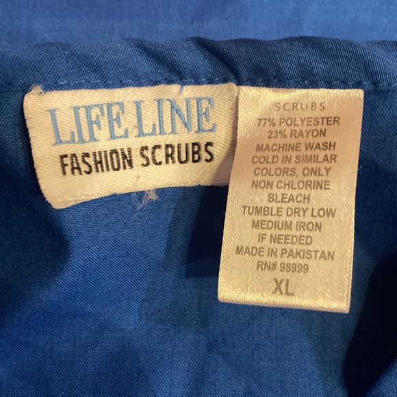 XL Life Line Vivid Blue Scrubs - Picture 11 of 12